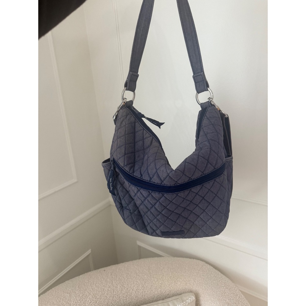 Vera Bradley Go Ahead Convertible Crossbody Moonight Navy Blue Quilted Bag